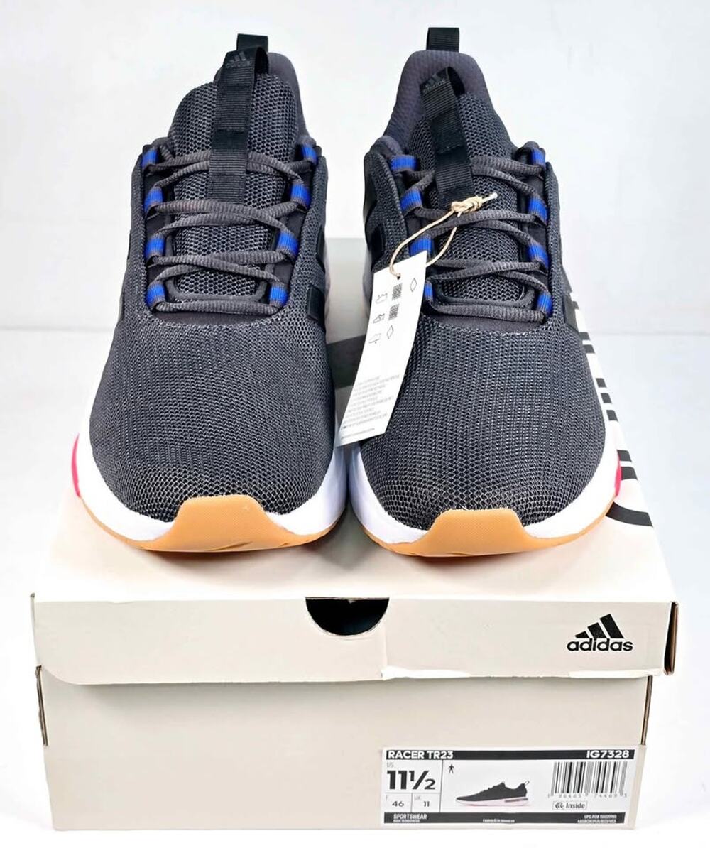 adidas Racer TR23 Carbon, Core Black & Royal Blue Men's Shoes Size 11.5 New